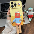 Debbie Fish Grip Tok Holder for iPhone 16 Pro Max 15 14 Plus 16E 14 13 Mini 12 11 XR 7 8 SE Dazzle Lustre Lining Hard Phone Case