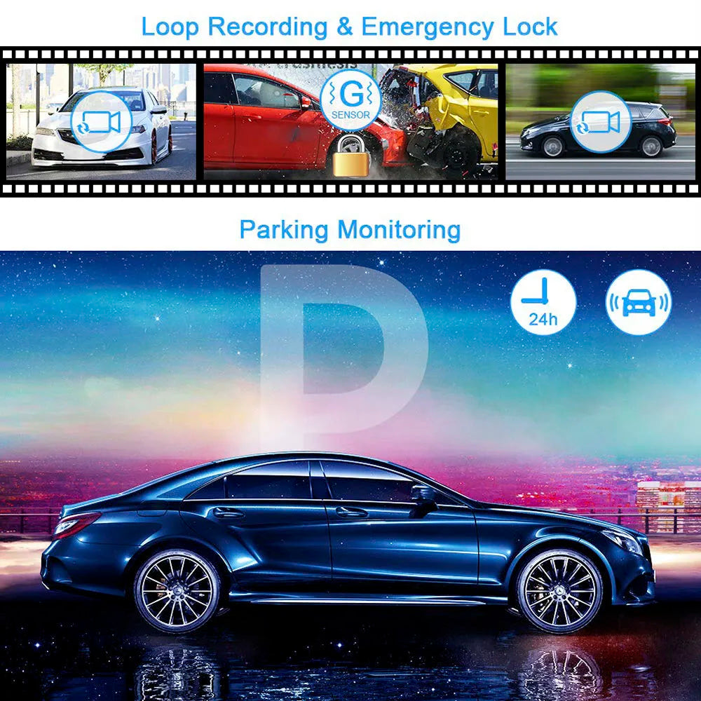 HGDO 10" WIFI Dash Cam Video Recorder Rear View Camera  Mirror FHD 1080P Car DVR Night Vision Auto Driving Recorder Mount Dvrs