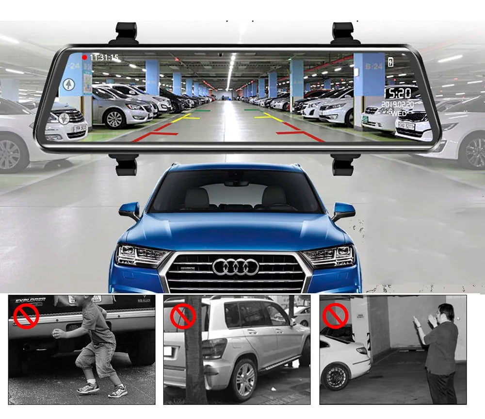HGDO 10" WIFI Dash Cam Video Recorder Rear View Camera  Mirror FHD 1080P Car DVR Night Vision Auto Driving Recorder Mount Dvrs