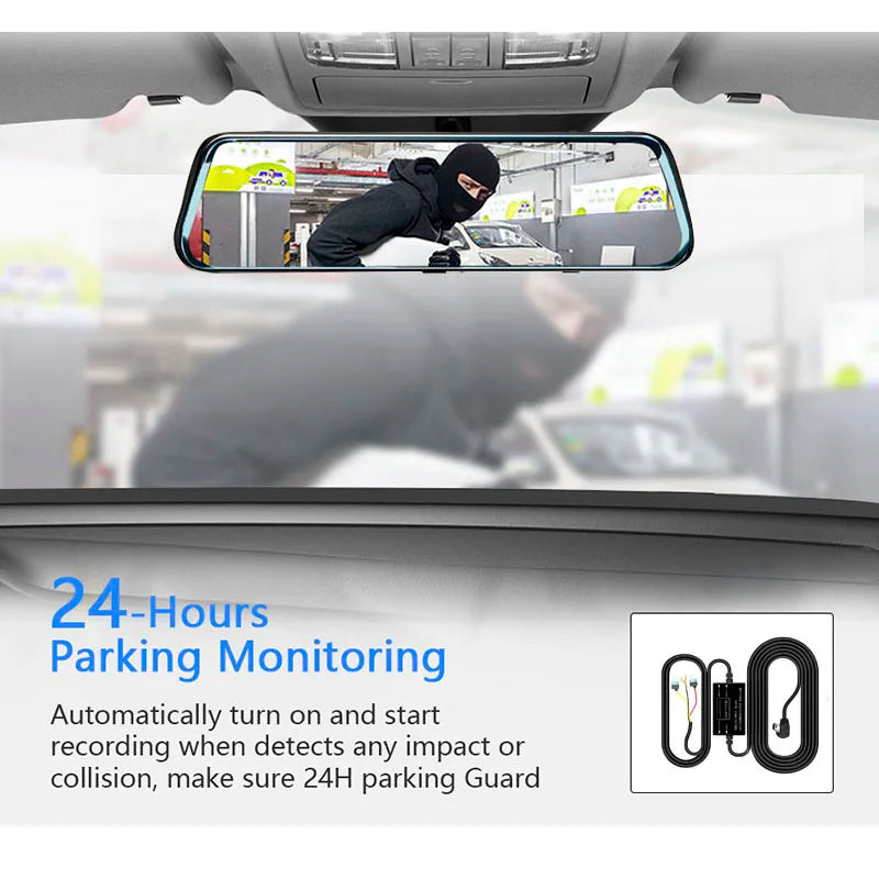 HGDO 10" WIFI Dash Cam Video Recorder Rear View Camera  Mirror FHD 1080P Car DVR Night Vision Auto Driving Recorder Mount Dvrs