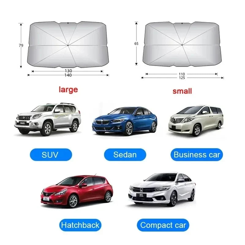 Car Sunshade Windshield Umbrella Front Sun Shade Parasol Foldable Summer Protection Car Heat Insulation Car Accessories