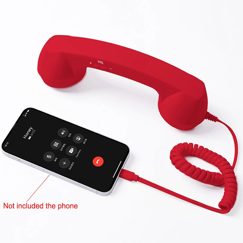 3.5mm/Type-C Retro Phone Handset, Radiation Proof Telephone Handset Cell Phone Receiver with Mic, for Cell Phones, Smartphone