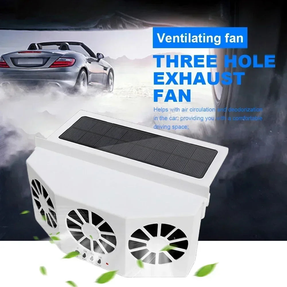 Solar Powered Car Exhaust Fan Car Window Fan Cooling Radiator Energy Saving Auto Coole Portable Deodorization Ventilator Amagi