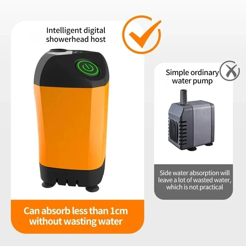 Portable USB Rechargeable High Pressure Waterproof Shower Pump for Camping Beach Hiking Pet Bath Car Wash