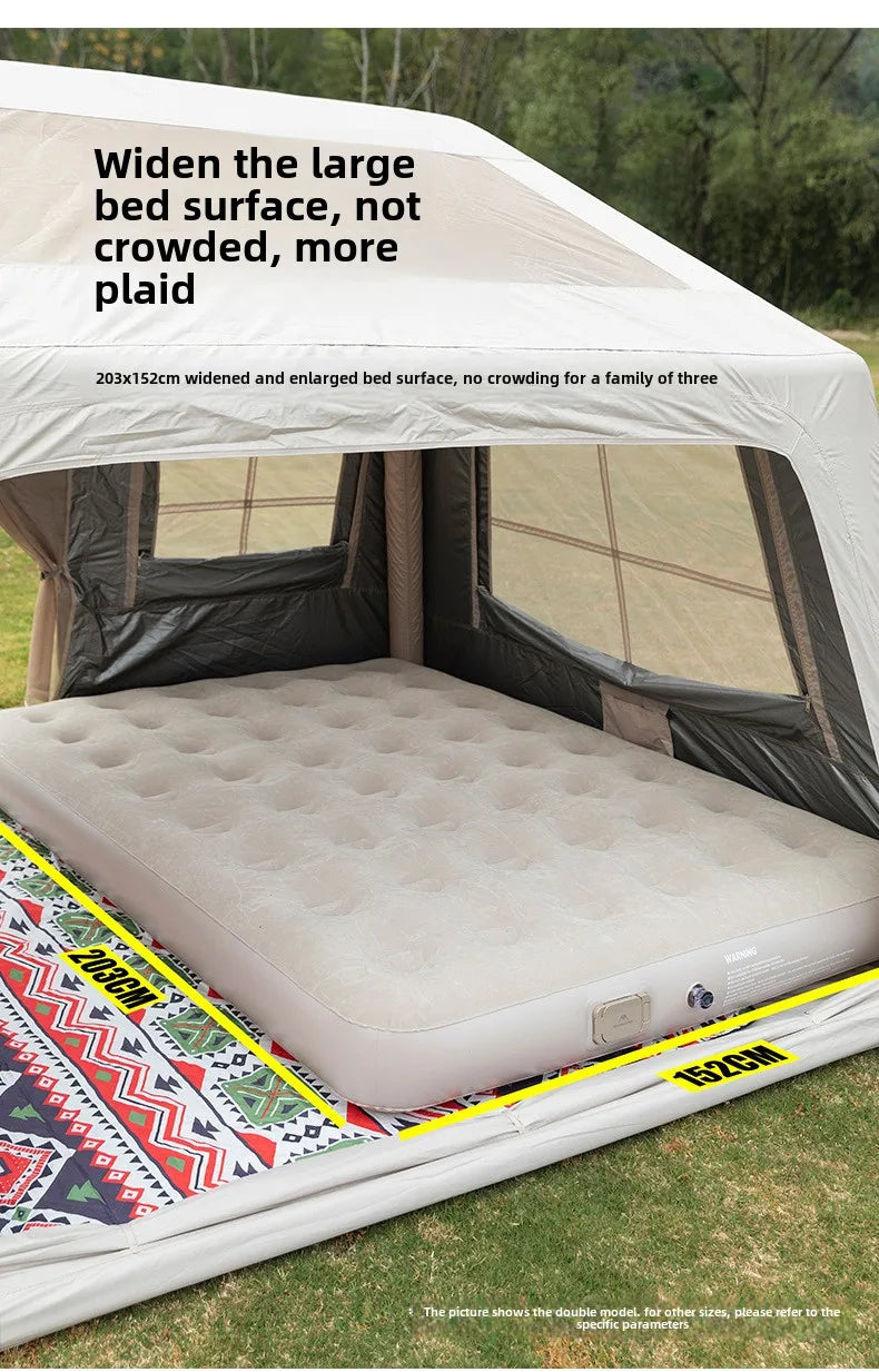 MOUNTAINHIKER New Interior Air Mattress Glamping Mats PVC Inflatable Sleeping Mattress 1/3 Person Camping Bed Mat Built-in Pump