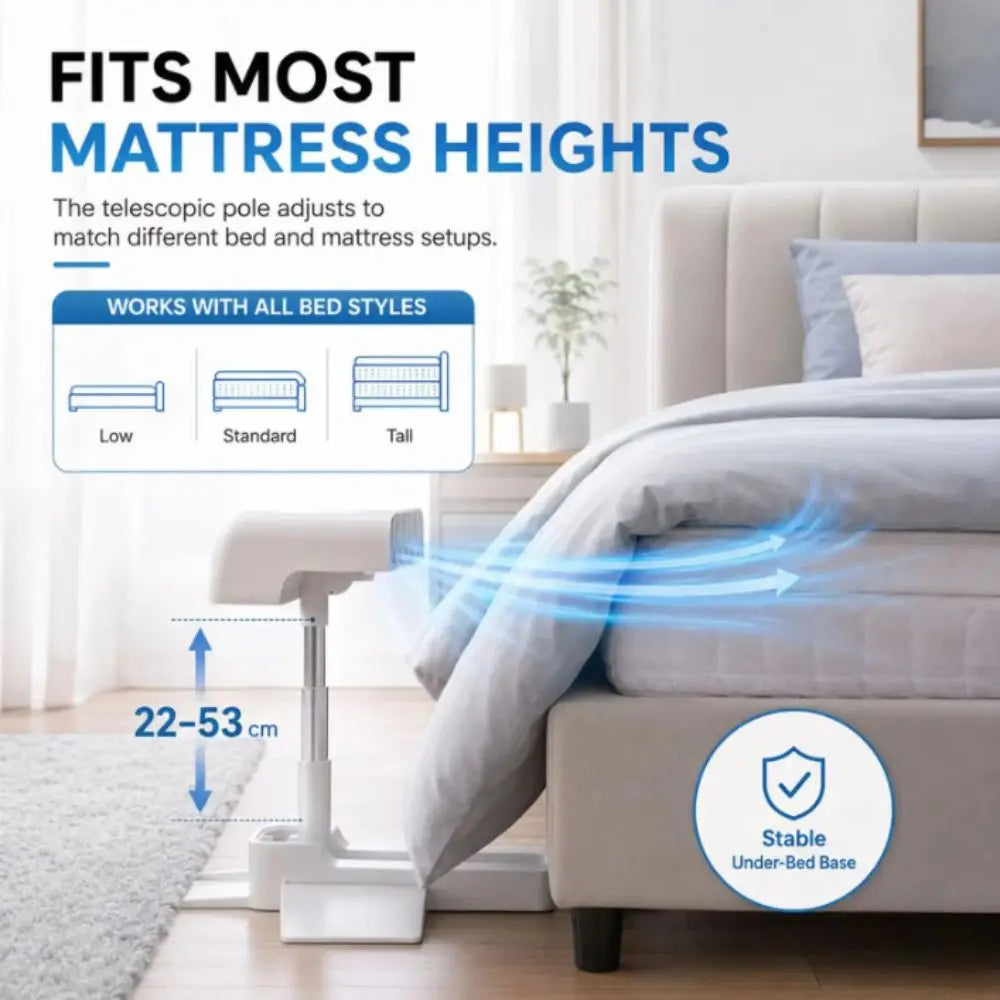 Wireless Remote Control Bed Air Circulator 5 Adjustable Wind Speeds Silent Bed Circulation Fan 5 Speed Portable