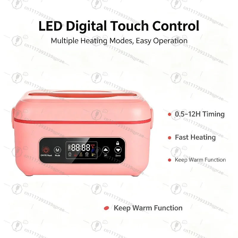 Portable Electric Thermal Lunch Box Rechargeable Heating Bento Box No Water Required For Workplace Daily Use