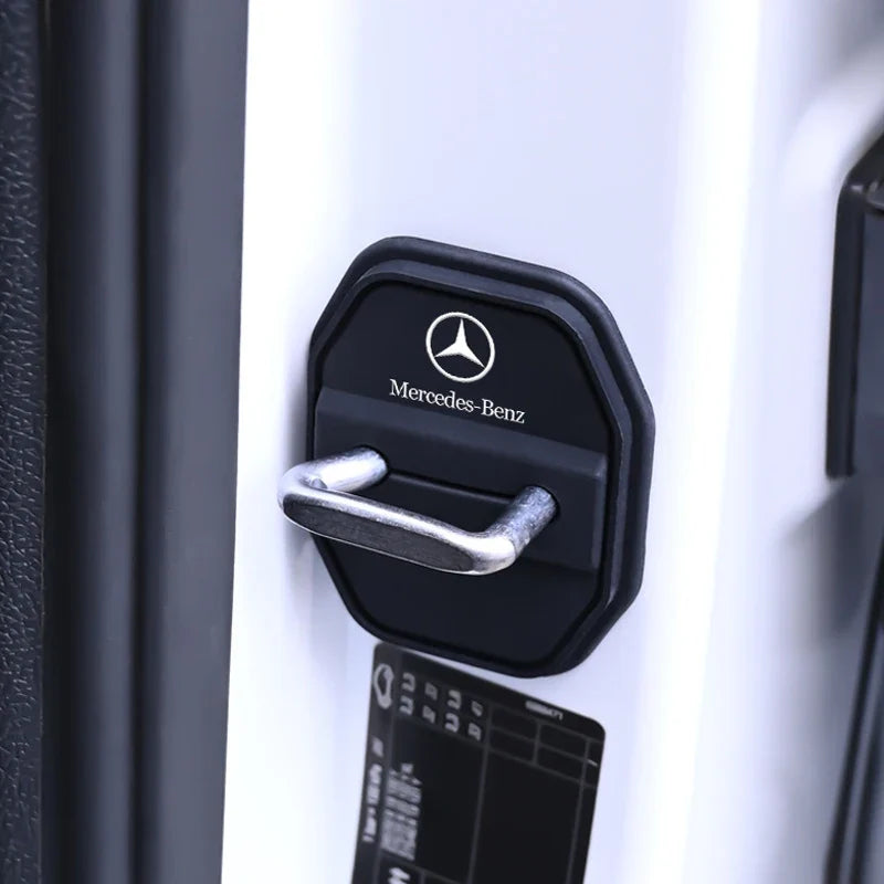 Silicone Car Door Lock Covers Door Anti-Collision Soft Pads for Mercedes Benz B C E S Class A Class C200L GLC GLK CLA GLA