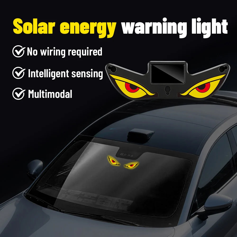 Solar Powered Car Neon Light Wireless Cool DEMON EYE Led Ambient Light Suction Cup USB Rechargeable Atmosphere Breathing Lamp