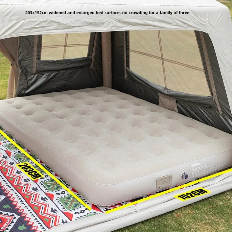 MOUNTAINHIKER New Interior Air Mattress Glamping Mats PVC Inflatable Sleeping Mattress 1/3 Person Camping Bed Mat Built-in Pump