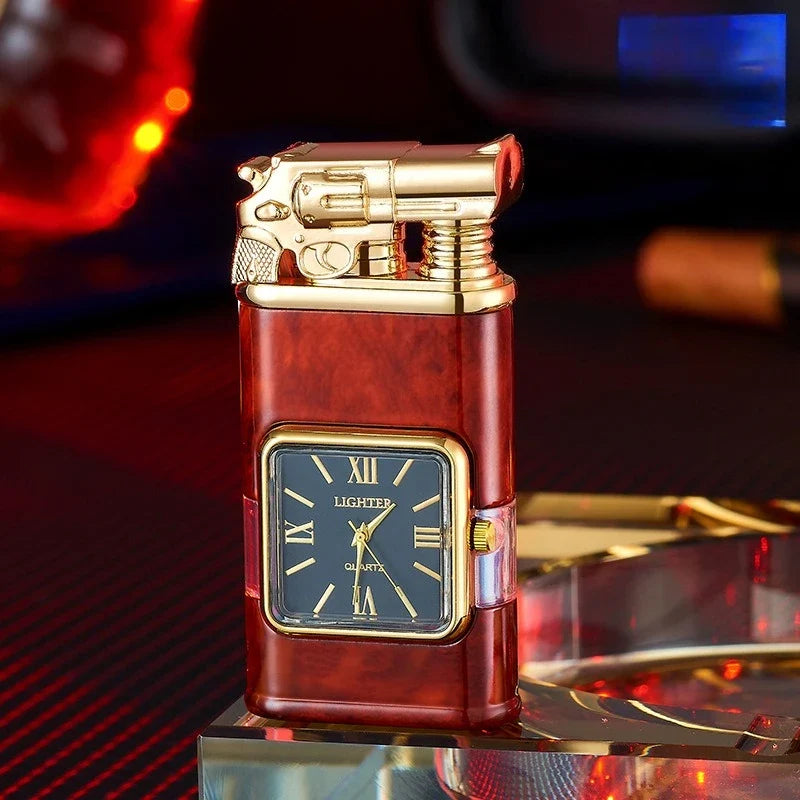 New Fashionable Multi Functional Double Fire Inflatable Lighter Convenient with Dial Breathable Chamber Cigarette Accessories