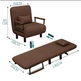 Modern Simplicity Metal Frame Folding Sofa Bed Dual-Purpose Study Lunch Break Two-in-One Single Sofa Bed