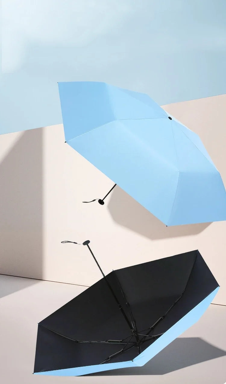 Ultra-light UPF50+ Umbrella Carbon Fiber Sun UV Protection Portable Umbrella Vinyl Folding Rain Parasol Pocket Pencil Umbrella