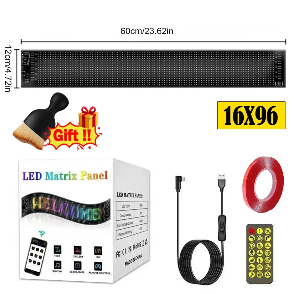 LED Truck Devil Eye Matrix Pixel Panel Remote App Control Soft Lighting Graffiti Scrolling DIY Programmable Flexible Screen