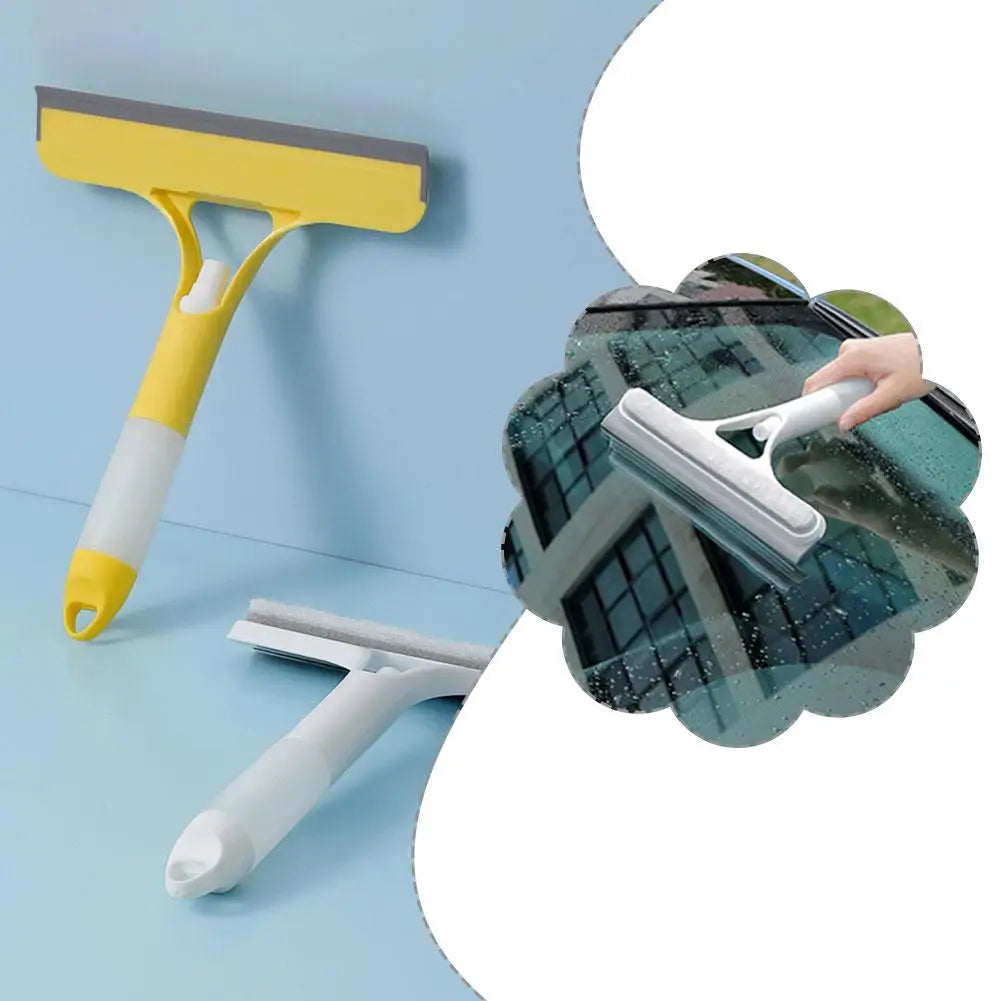 3 in 1 Window Cleaning Squeegee with Water Sprayer TPR Foam Head Multi Function Glass Mirror Wiper Household Car Cleaning Tools