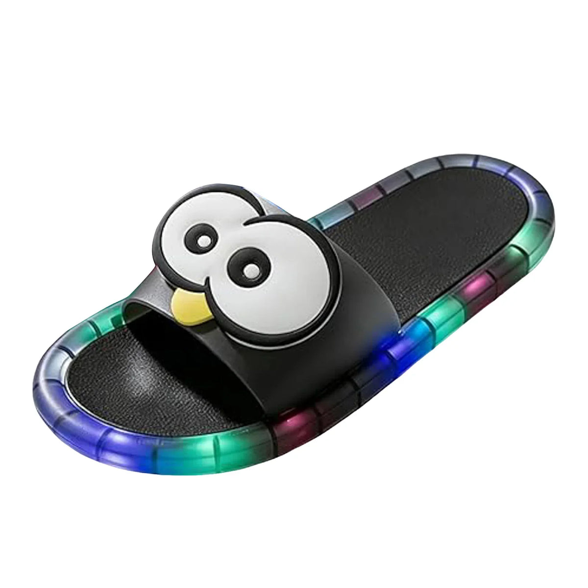 Women Luminous Slippers Funny Big Eyes Cartoon Thick Bottom House Slippers Non-Slip Soft Sole Glow Shoes For Home Outdoor
