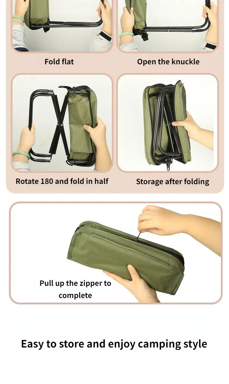 Lightweight Mini Easy Carry Outdoor Chair For Travel For Travel Foldable Backpack Stool Portable Folding Stool With Carry Bag