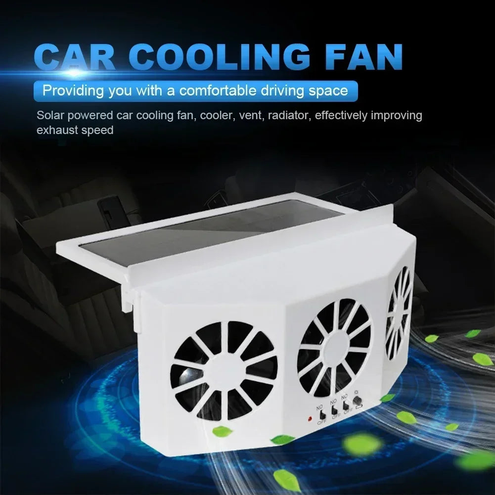 Solar Powered Car Exhaust Fan Car Window Fan Cooling Radiator Energy Saving Auto Coole Portable Deodorization Ventilator Amagi