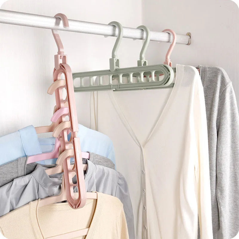 9-Hole Foldable Clothes Hangers Plastic Heavy Duty Space Saving Organizer Hangers For Clothes Home Closet Wardrobe Hanger