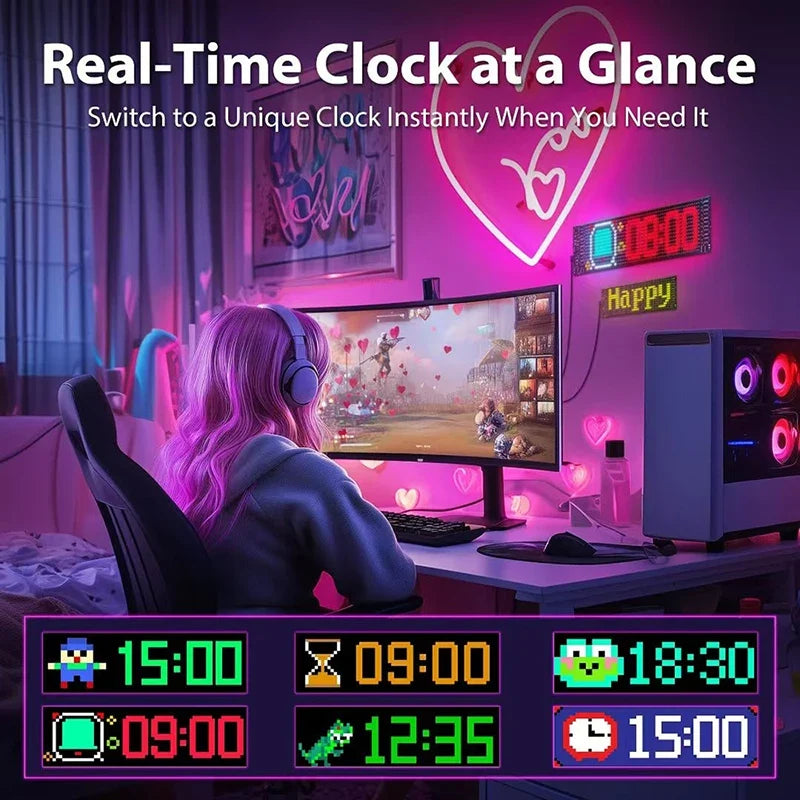 LED Truck Devil Eye Matrix Pixel Panel Remote App Control Soft Lighting Graffiti Scrolling DIY Programmable Flexible Screen