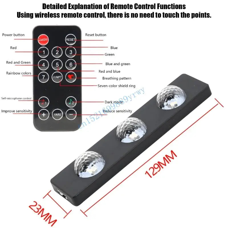 Pack of 4 Energy Saving LED Lights for Automobiles Sound Activated Color Modes Universal Fit Simple Attachment Included 6XDB