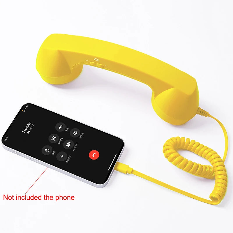 3.5mm/Type-C Retro Phone Handset, Radiation Proof Telephone Handset Cell Phone Receiver with Mic, for Cell Phones, Smartphone