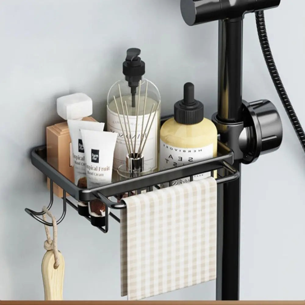 Space Aluminum Kitchen Sink Drain Rack Bathroom Organizer Multipurppse Sponge Storage Basket Soap Drainer Shelf Save Space