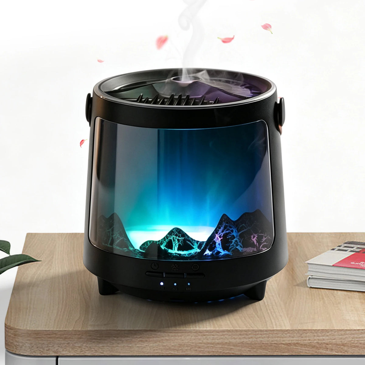 Aromatherapy Diffuser Cool Mist Humidifier 300ml Aurora Night Light 7 Color LED Quiet Bedroom