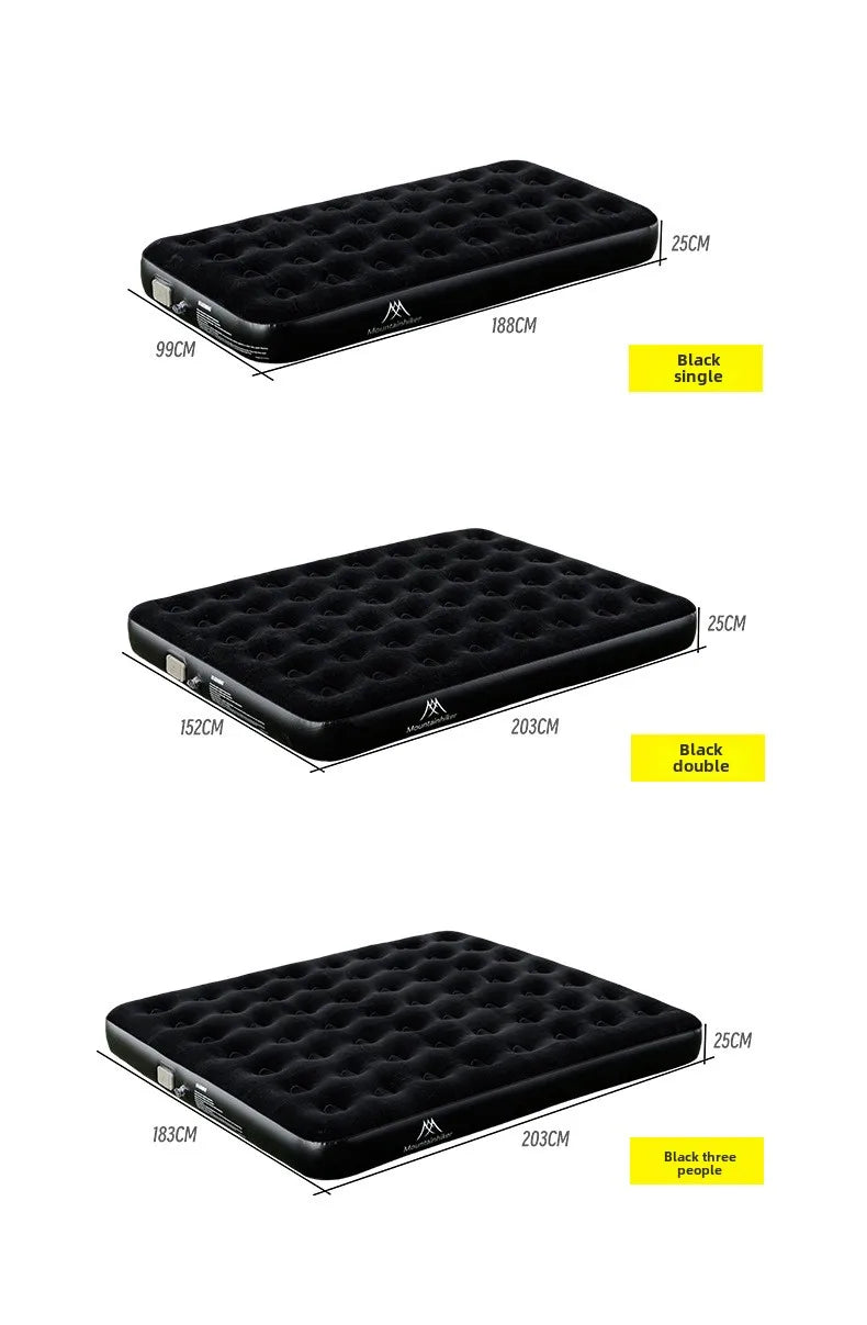 MOUNTAINHIKER New Interior Air Mattress Glamping Mats PVC Inflatable Sleeping Mattress 1/3 Person Camping Bed Mat Built-in Pump