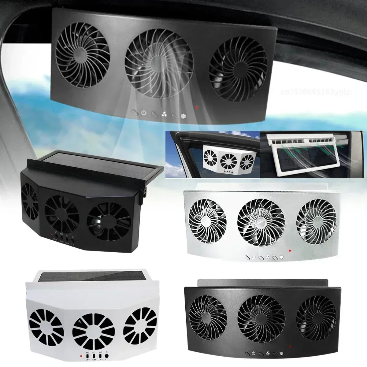 Solar Powered Car Exhaust Fan Car Window Fan Cooling Radiator Energy Saving Auto Coole Portable Deodorization Ventilator Amagi