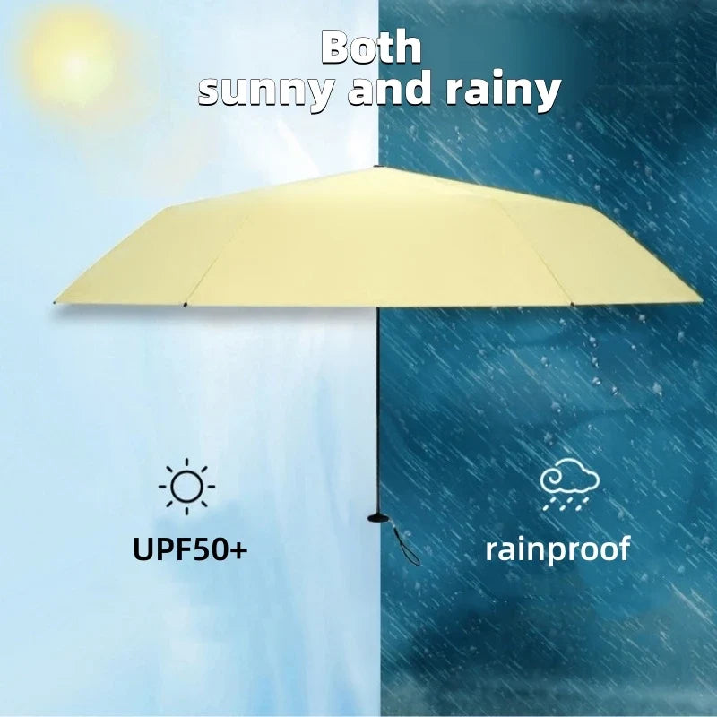 Ultra-light UPF50+ Umbrella Carbon Fiber Sun UV Protection Portable Umbrella Vinyl Folding Rain Parasol Pocket Pencil Umbrella