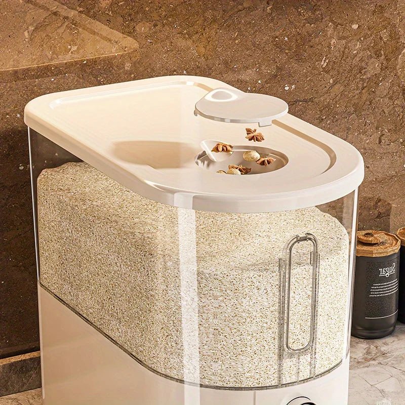 Rice Bucket Press Type Automatic Rice Dispensing Household Insect Proof and Moisture-proof Sealed Rice Storage Tank