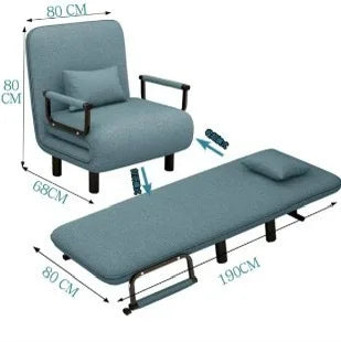 Modern Simplicity Metal Frame Folding Sofa Bed Dual-Purpose Study Lunch Break Two-in-One Single Sofa Bed