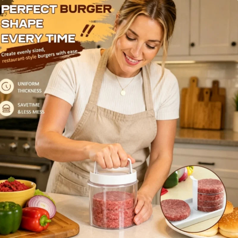 Multi‑layer Burger Patty Maker Manual Hamburger Press Mold Stackable Beef Meat Press Tool For Bbq Home Kitchen Cooking Gadget
