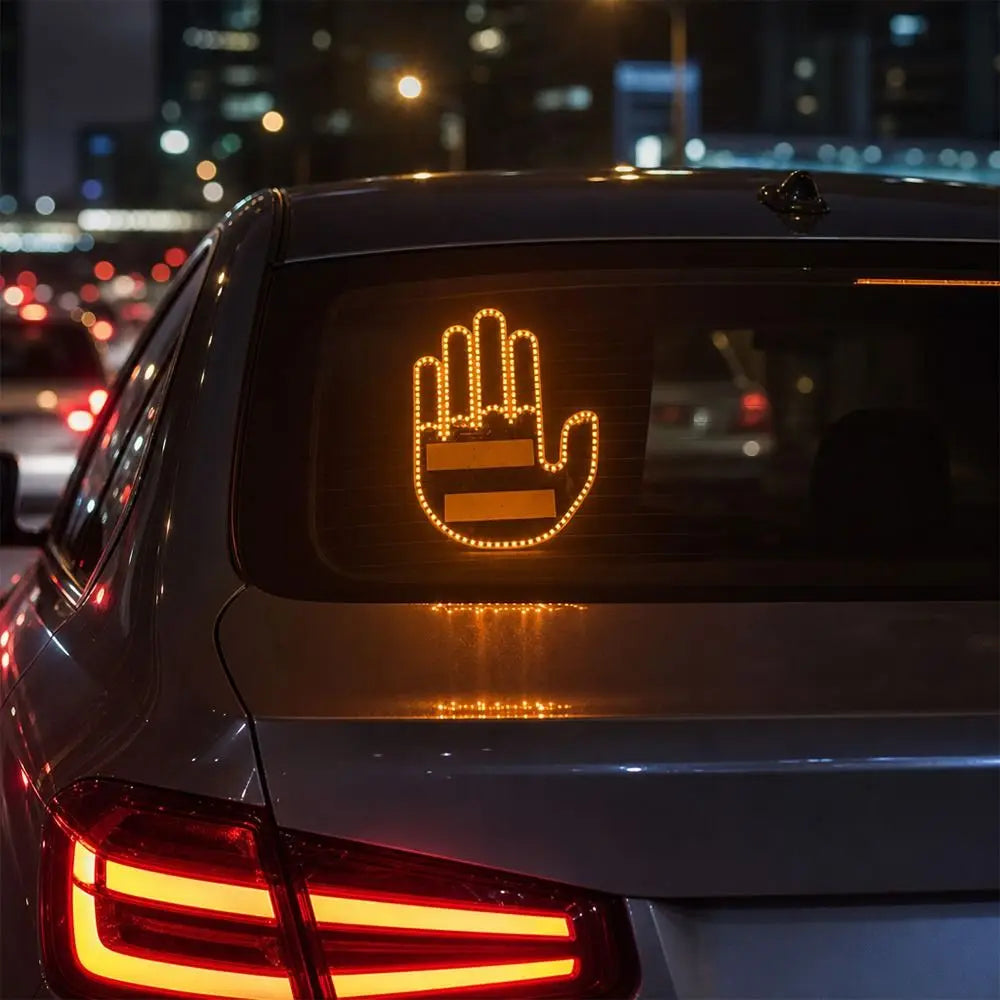 Multi-functional Car LED Finger Lights Male/Female Remote Control Car Interior Light Rear Window Decoration