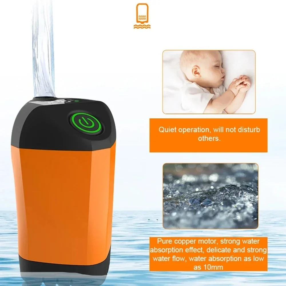 Portable USB Rechargeable High Pressure Waterproof Shower Pump for Camping Beach Hiking Pet Bath Car Wash