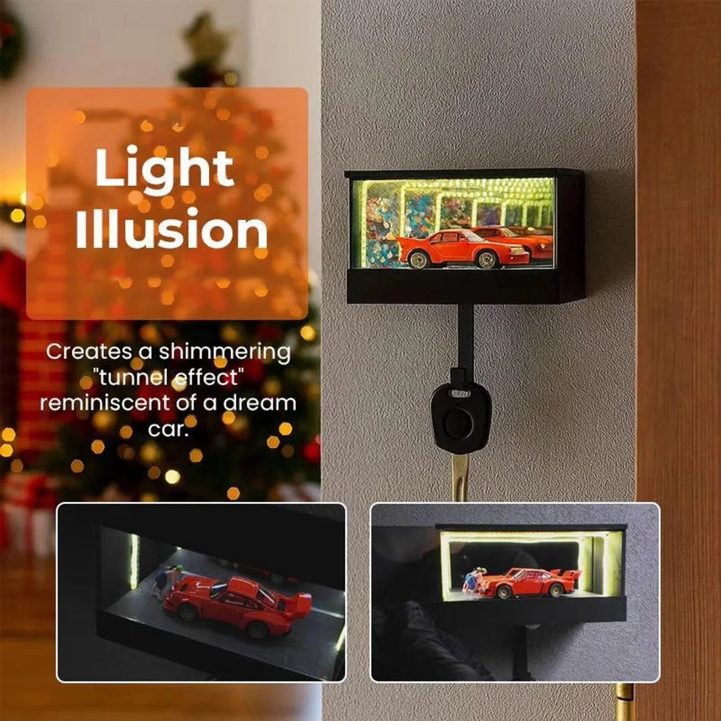 Car Garage Key Holder Key Organizer with LED Light Car Key Hanger for Door Apartment Home Office Entryway (car not included)