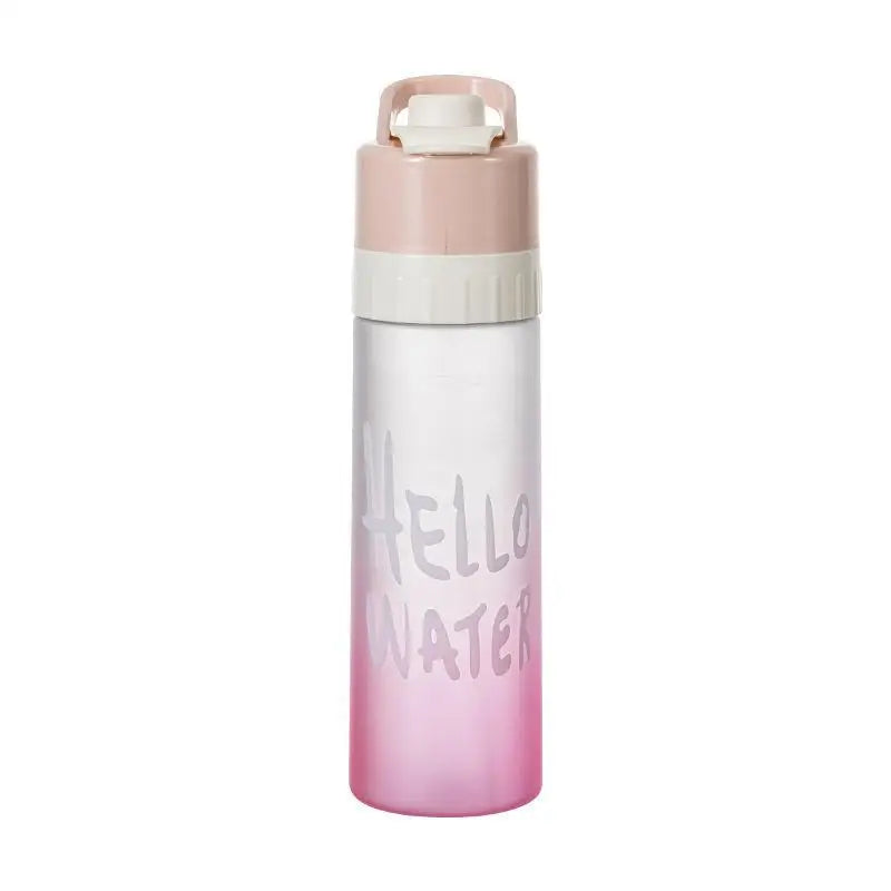 @*Gradient Frosted 650ML Large Capacity Spray Water Bottle Portable BPA Free for Hiking Cycling Outdoor Sports