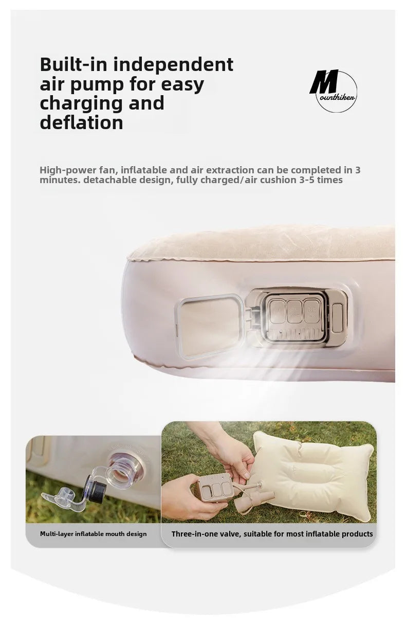 MOUNTAINHIKER New Interior Air Mattress Glamping Mats PVC Inflatable Sleeping Mattress 1/3 Person Camping Bed Mat Built-in Pump