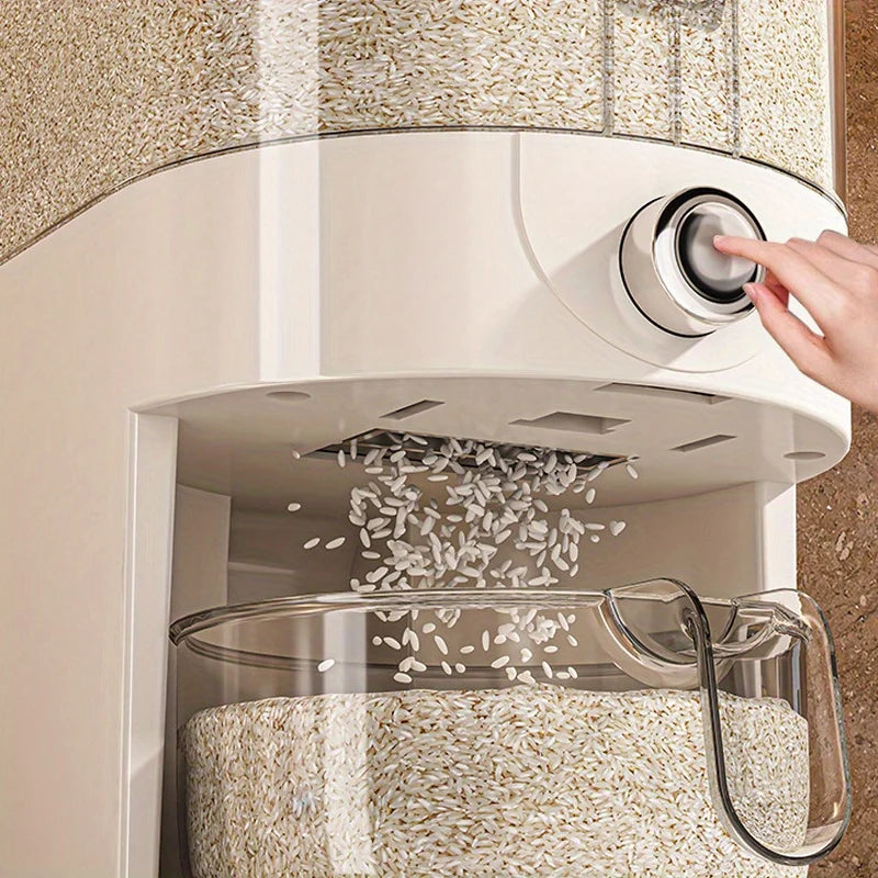 Rice Bucket Press Type Automatic Rice Dispensing Household Insect Proof and Moisture-proof Sealed Rice Storage Tank