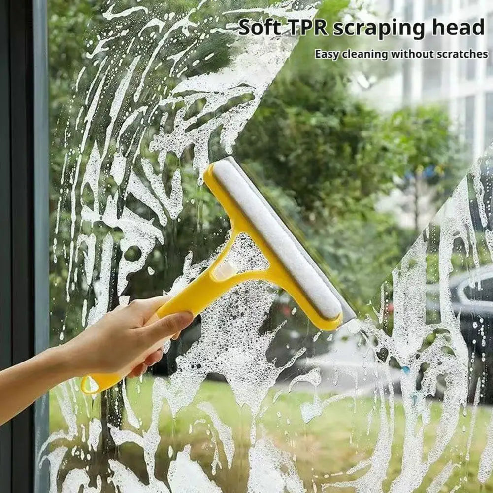 3 in 1 Window Cleaning Squeegee with Water Sprayer TPR Foam Head Multi Function Glass Mirror Wiper Household Car Cleaning Tools