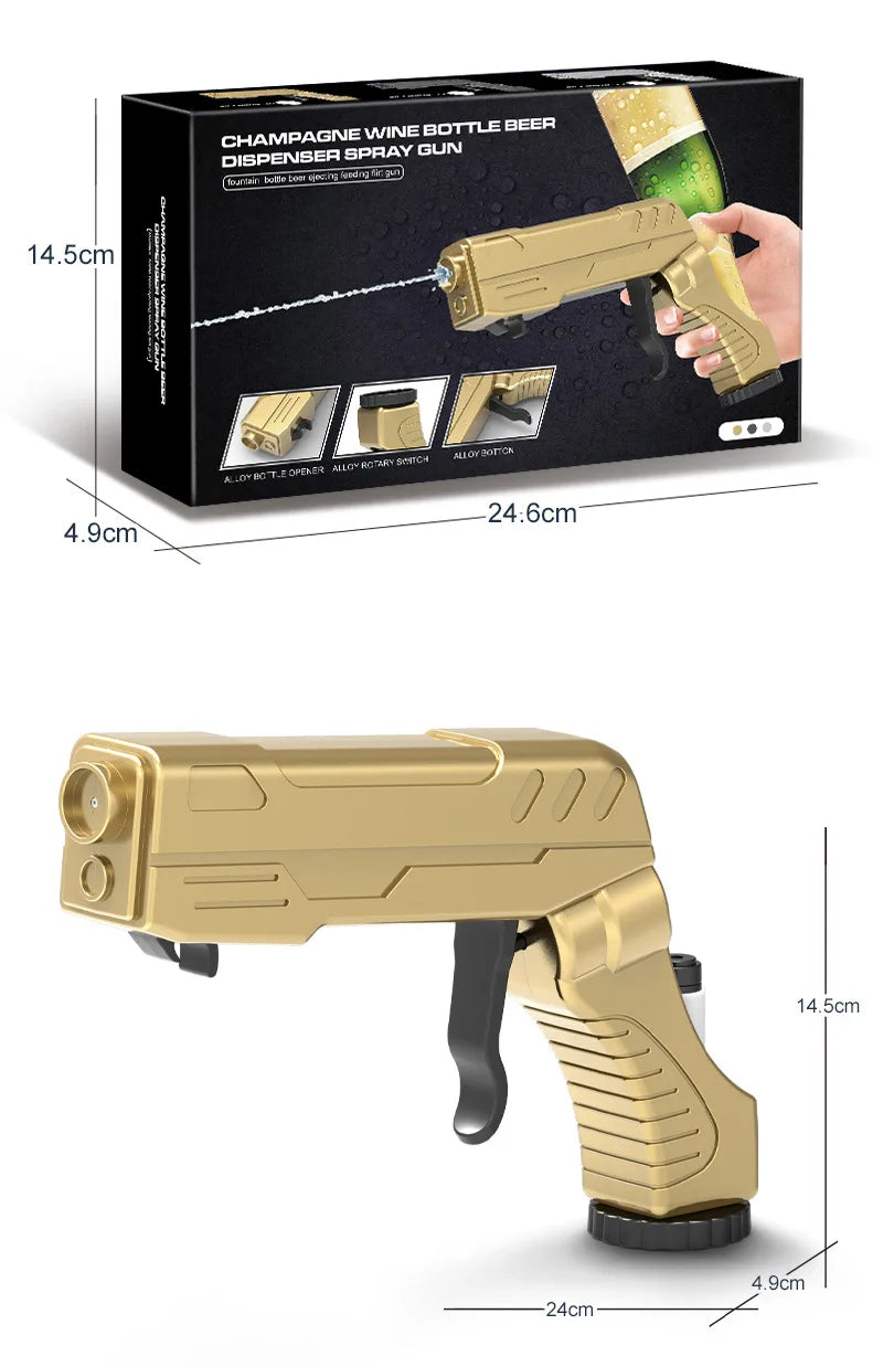 Champagne wine bottle beer dispenser spray gun beer ejecting feeding flirt gun