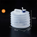 PE Folding Water Bag Retractable Bucket Outdoor Collapsible Water Bag Portable Driving Water Tank Container Faucet Car Camping