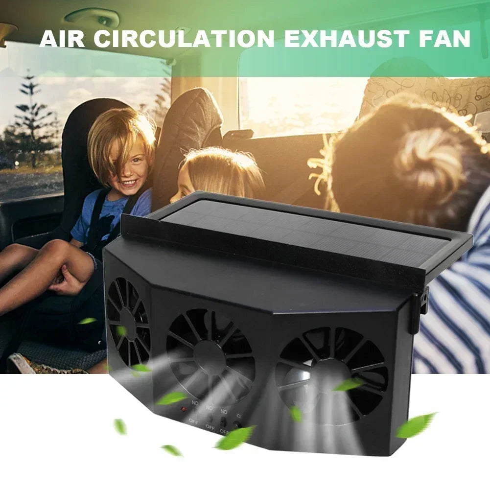 Solar Powered Car Exhaust Fan Car Window Fan Cooling Radiator Energy Saving Auto Coole Portable Deodorization Ventilator Amagi