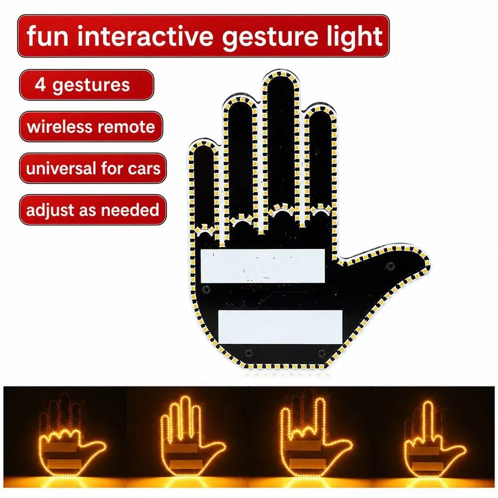 Multi-functional Car LED Finger Lights Male/Female Remote Control Car Interior Light Rear Window Decoration