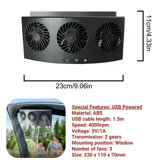 Solar Powered Car Exhaust Fan Car Window Fan Cooling Radiator Energy Saving Auto Coole Portable Deodorization Ventilator Amagi