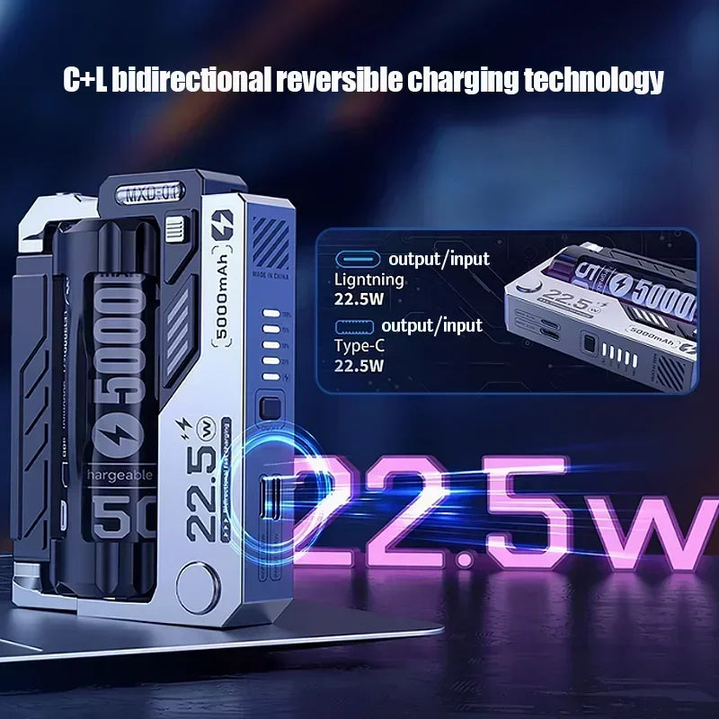 Power Bank with Removable Batteries 22.5W PD, Modular Design for Camping Travel Emergency Power Bank