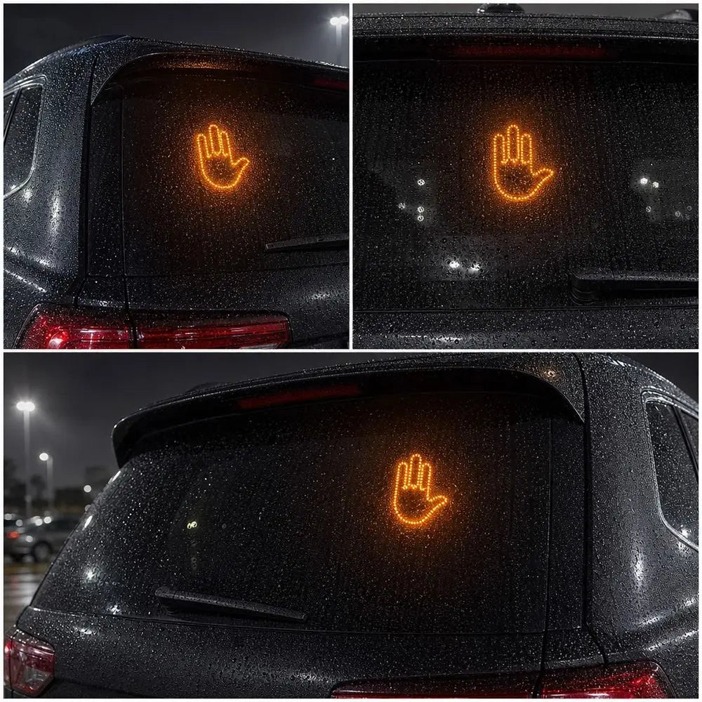 Multi-functional Car LED Finger Lights Male/Female Remote Control Car Interior Light Rear Window Decoration