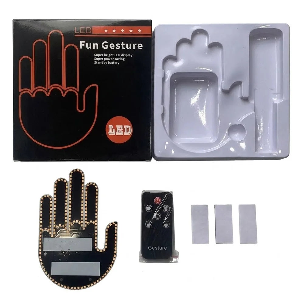 Multi-functional Car LED Finger Lights Male/Female Remote Control Car Interior Light Rear Window Decoration