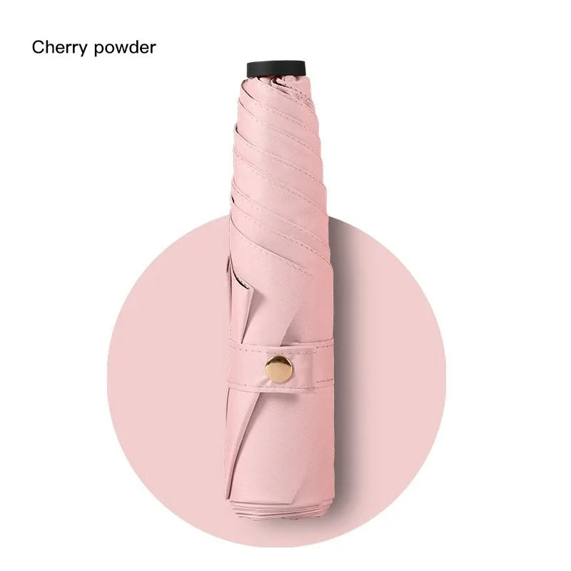 Ultra-light UPF50+ Umbrella Carbon Fiber Sun UV Protection Portable Umbrella Vinyl Folding Rain Parasol Pocket Pencil Umbrella